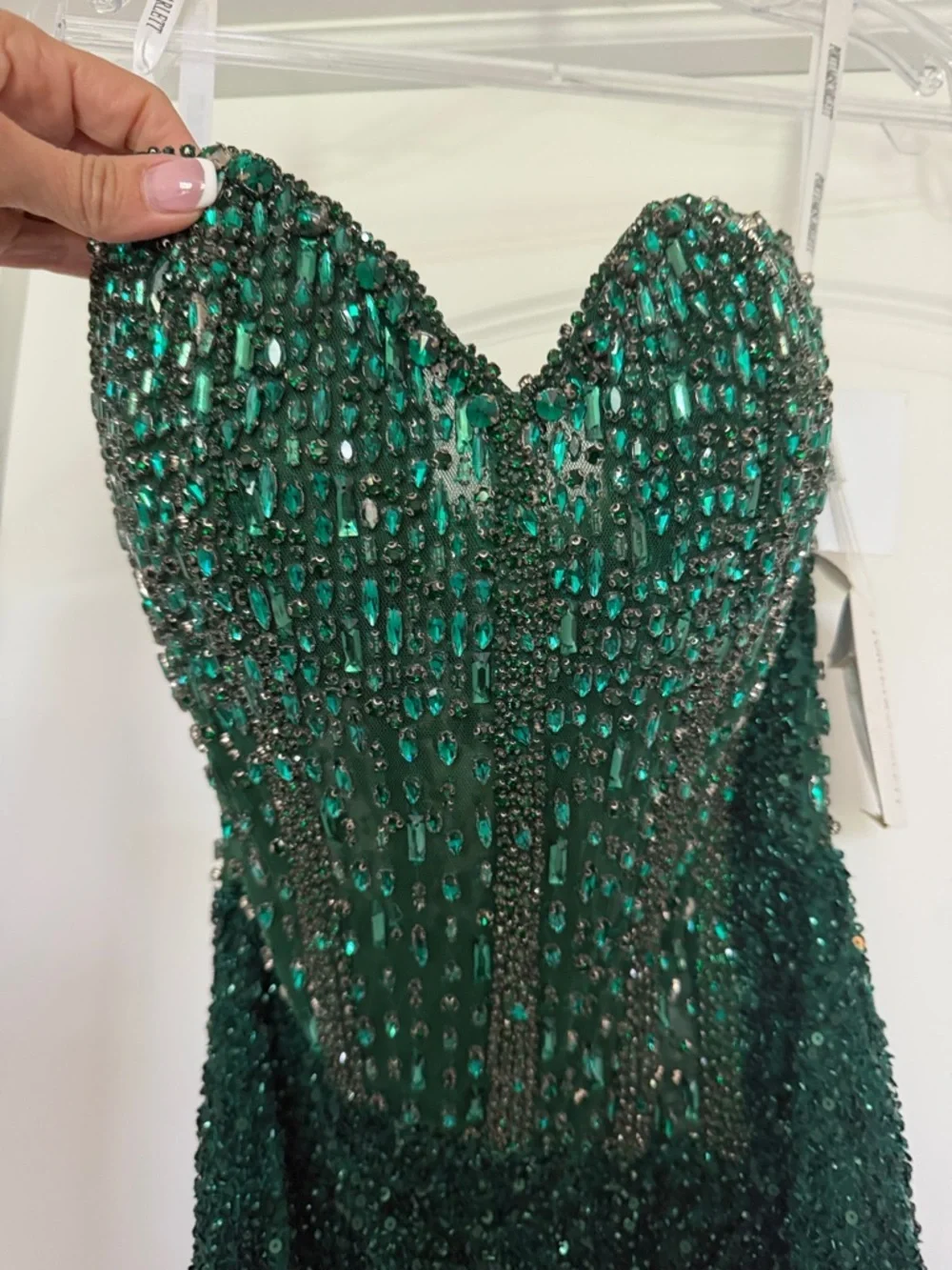 NWT PORTIA&SCARLETT Emerald Beaded Strapless Cocktail Dress size 0